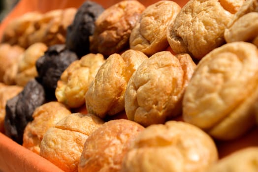 the various sweet cream puffs aka profiterole 