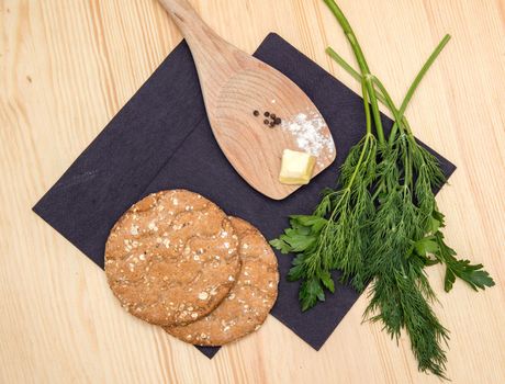 still life with biscuits and a wooden spoon