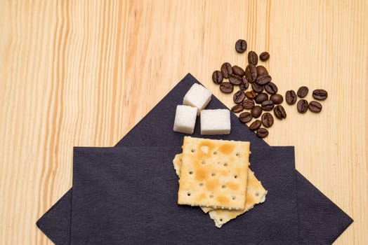 still life: cookies and coffee on wooden table