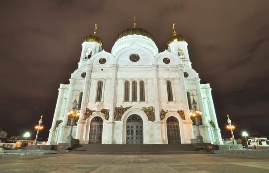 Christ the Saviour Cathedral at night.  Moscow. Russia