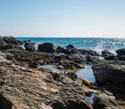 the sunny day on the Adriatic coast