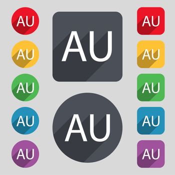 australia sign icon. Set of colored buttons. illustration