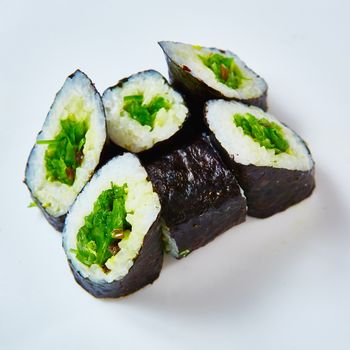 Japanese food restaurant - sushi rolls. Shallow dof