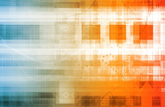Digital Network Technology as a Abstract Concept Art