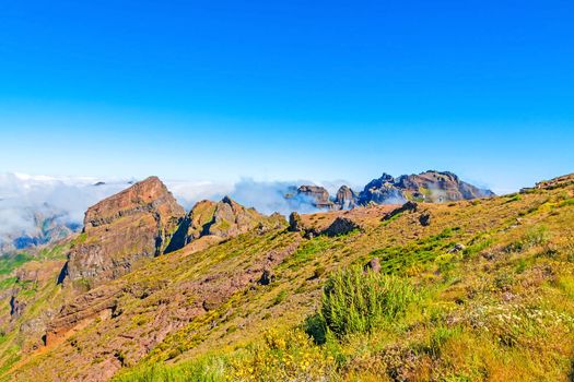 In the heart of Madeira near mountain Pico do Arieiro - mountainous landscape