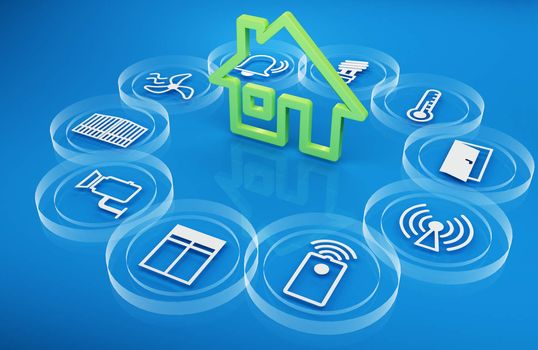 illustration of icons symbolizing the smart home