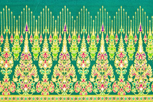 close up pattern texture of general traditional thai style native handmade batik fabric weave
