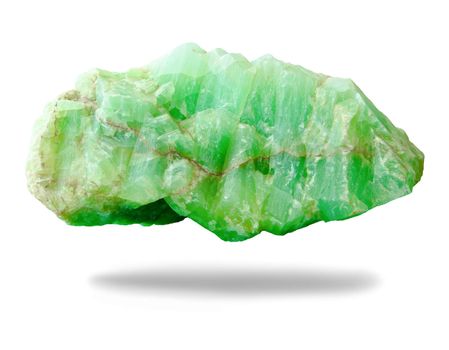 Nature mineral of jade stone on white background, clipping path.