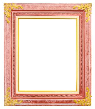 antique gold frame isolated on white background, clipping path