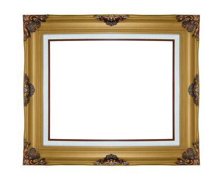 Classic wooden frame isolated on white background, clipping path.