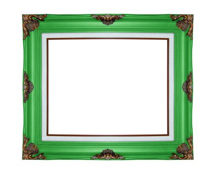 Classic wooden frame isolated on white background, clipping path.