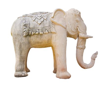 elephant Sculpture isolated on white background. clipping path.