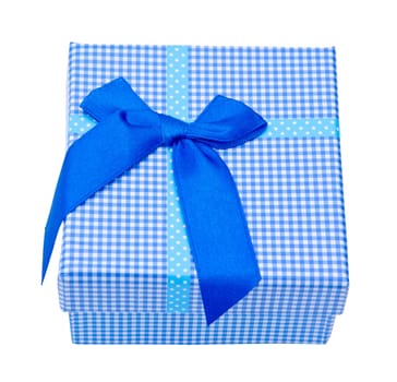 Blue gift box. Isolated on white background. clipping path.