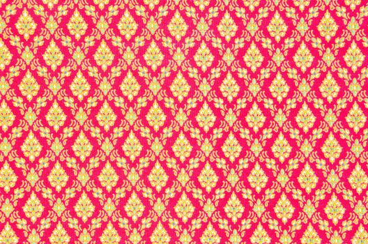 close up pattern texture of general traditional thai style native handmade batik fabric weave