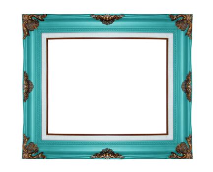 Classic wooden frame isolated on white background, clipping path.