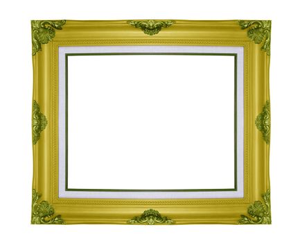 Classic wooden frame isolated on white background, clipping path.