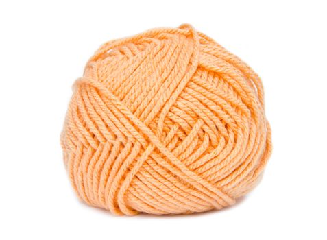 orange yarn on white background.