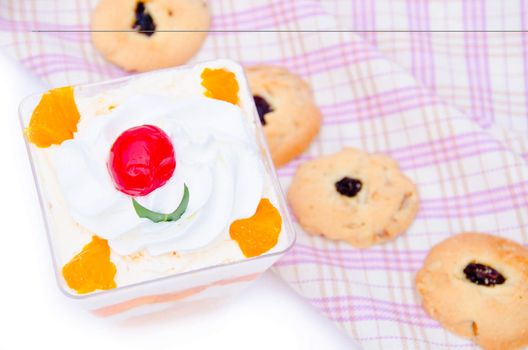 Orange cup cake and cookies.