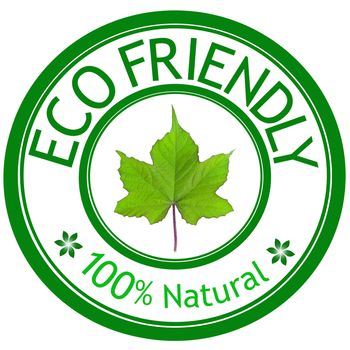 Green leave and ECO FRIENDLY wording. Eco concept.