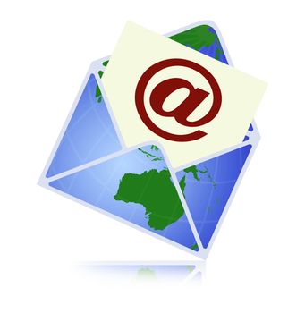Web contact and business newsletter concept with an email