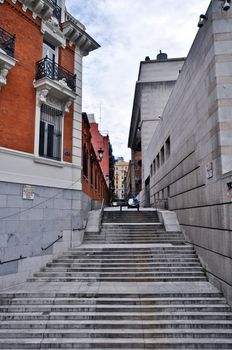 stairway on Calle del Rio in Madrid, Spain