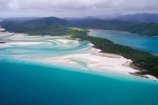 Whitehaven Beach, Whitsundays Great Barrier Reef - Aerial View - Whitsundays, Queensland, Australia