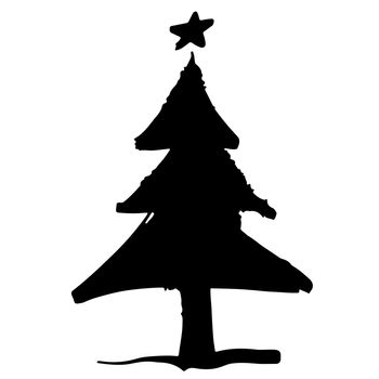 Freehand illustration of grunge Christmas tree
