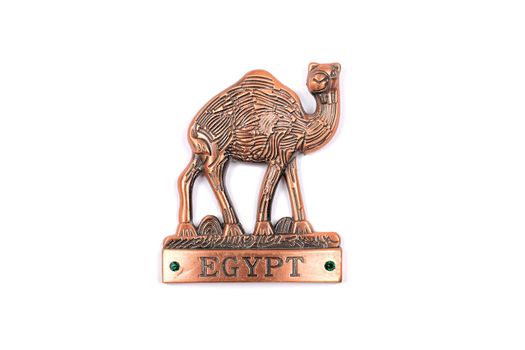 Camel, figurine with the words egypt on a white background