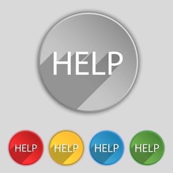 Help point sign icon. Question symbol. Set of colored buttons. illustration