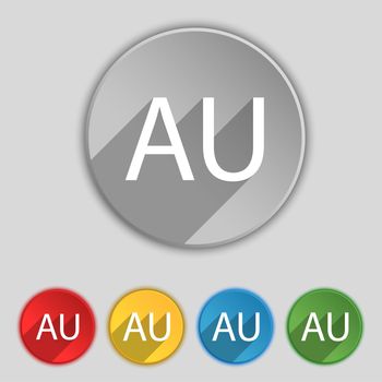 australia sign icon. Set of colored buttons. illustration