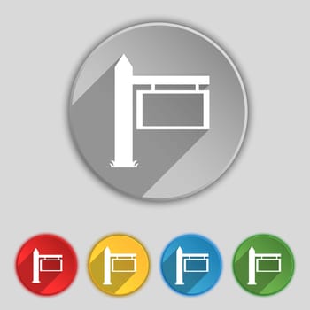 Information Road Sign icon sign. Symbol on five flat buttons. illustration