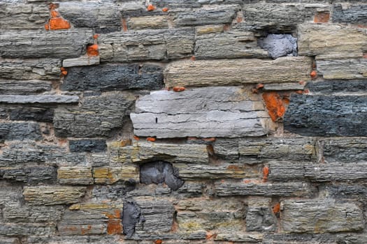 Old style rough stone rock wall texture