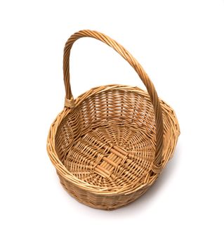 wicker basket isolated on white background