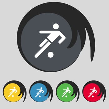 football player icon. Flat modern Set colourful web buttons. illustration