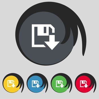 floppy icon. Flat modern design Set colour buttons. illustration