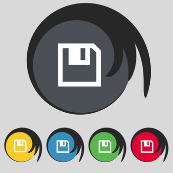 floppy icon. Flat modern design Set colour buttons. illustration