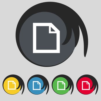 Edit document sign icon. content button. Set colourful buttons Modern UI website navigation. illustration