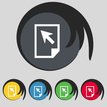 Text file sign icon. File document symbol. Set of colour buttons. illustration