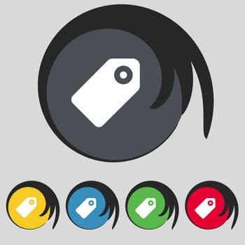 Special offer label icon sign. Symbol on five colored buttons. illustration