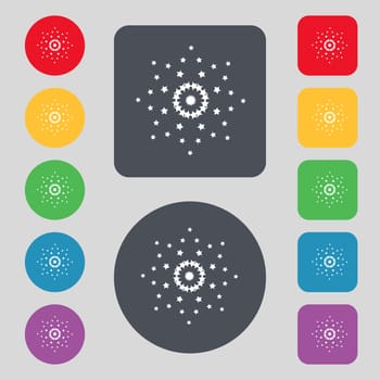 Star sign icon. Favorite button. Navigation symbol. Set colourful buttons illustration