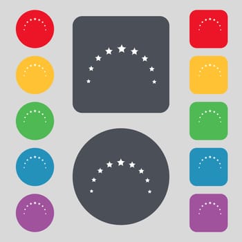 Star sign icon. Favorite button. Navigation symbol. Set colourful buttons illustration