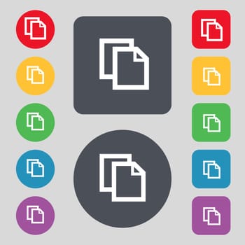 Edit document sign icon. content button. Set colourful buttons Modern UI website navigation. illustration