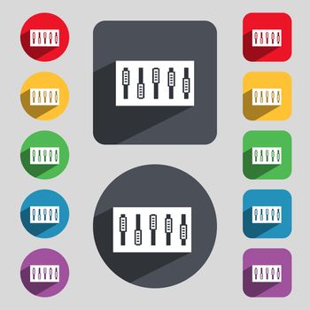 Dj console mix handles and buttons icon symbol. Trendy, modern design with space for your text illustration