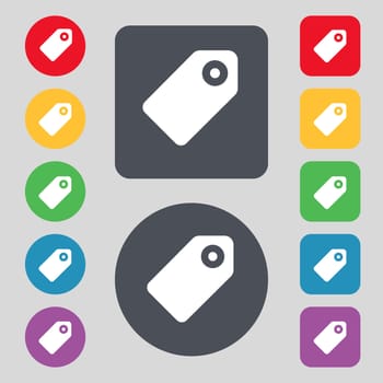 Special offer label icon sign. A set of 12 colored buttons. Flat design. illustration