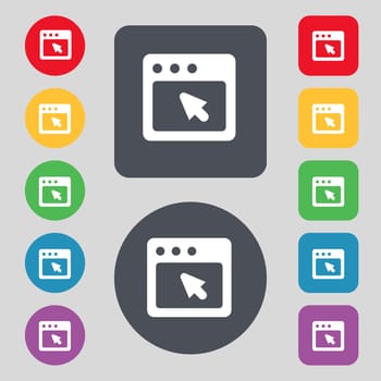 the dialog box icon sign. A set of 12 colored buttons. Flat design. illustration