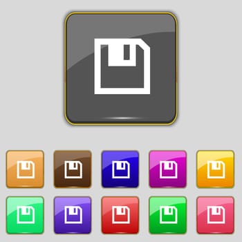 floppy icon. Flat modern design Set colour buttons. illustration