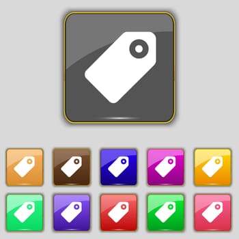 Special offer label icon sign. Set with eleven colored buttons for your site. illustration