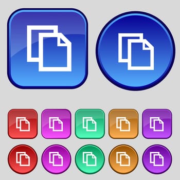 Edit document sign icon. content button. Set colourful buttons Modern UI website navigation. illustration