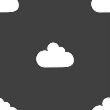 Cloud sign icon. Data storage symbol. Seamless pattern on a gray background. illustration