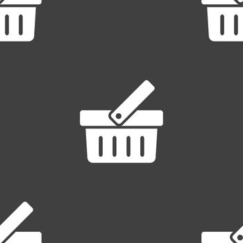 Shopping Cart sign icon. Online buying button. Seamless pattern on a gray background. illustration